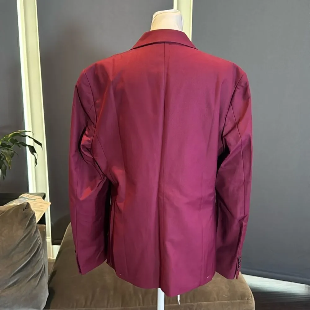Men’s Slim Fit Double Breasted 2Piece Suit Notched Lapels Jacket 36 Pants 32 NWT
